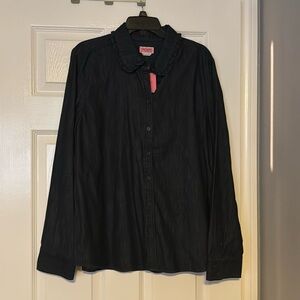 Kate Spade ruffle denim shirt